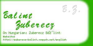 balint zuberecz business card